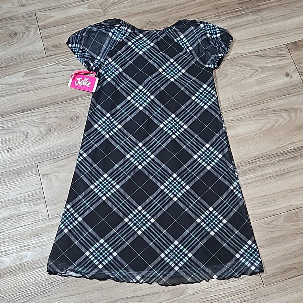 Justice Short Sleeve Dress With Built-in Slip Girls XL 16/18 New With Tags